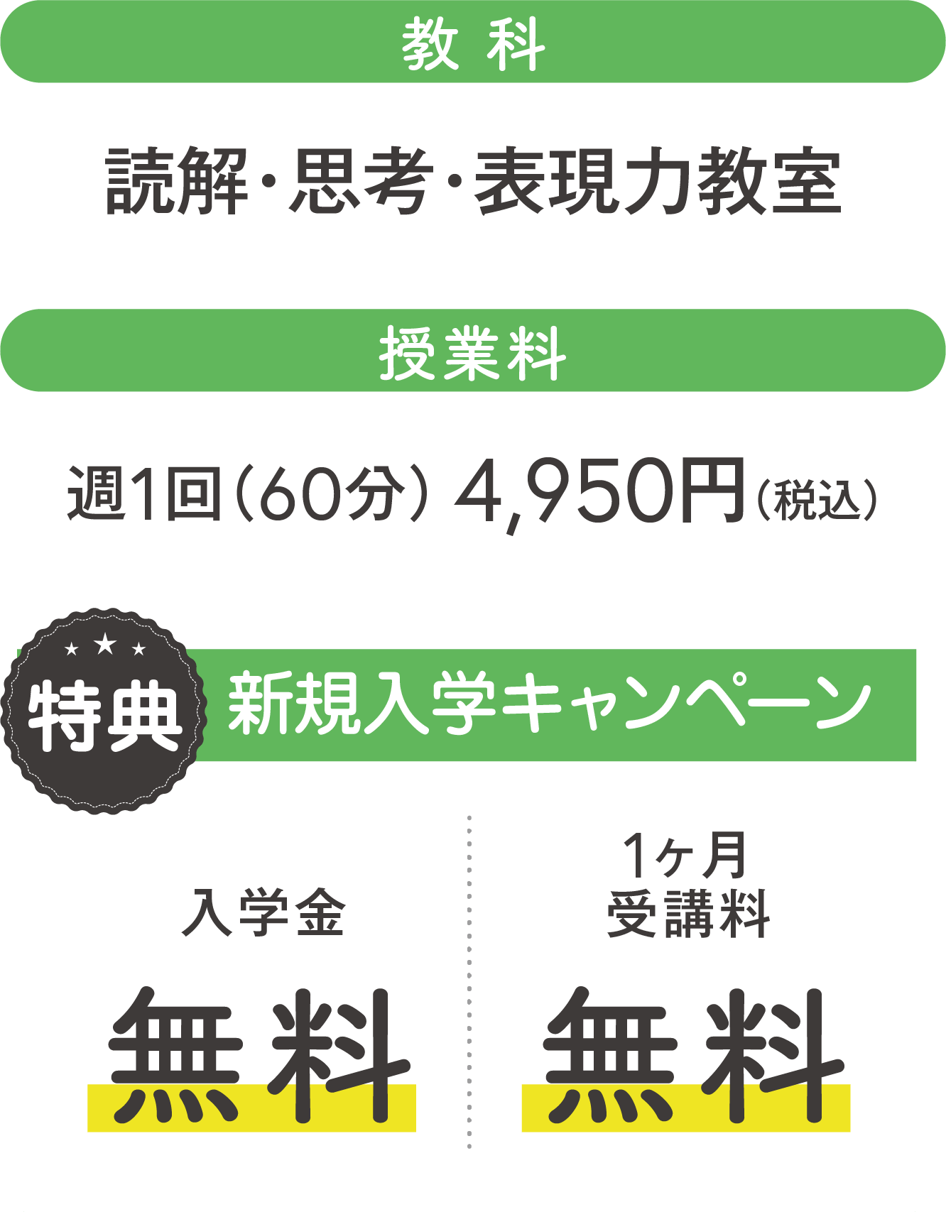 読解・思考・表現力教室（国語） 新規性募集