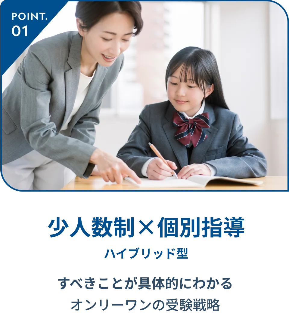 POINT1 少人数制×個別指導 ハイブリッド型