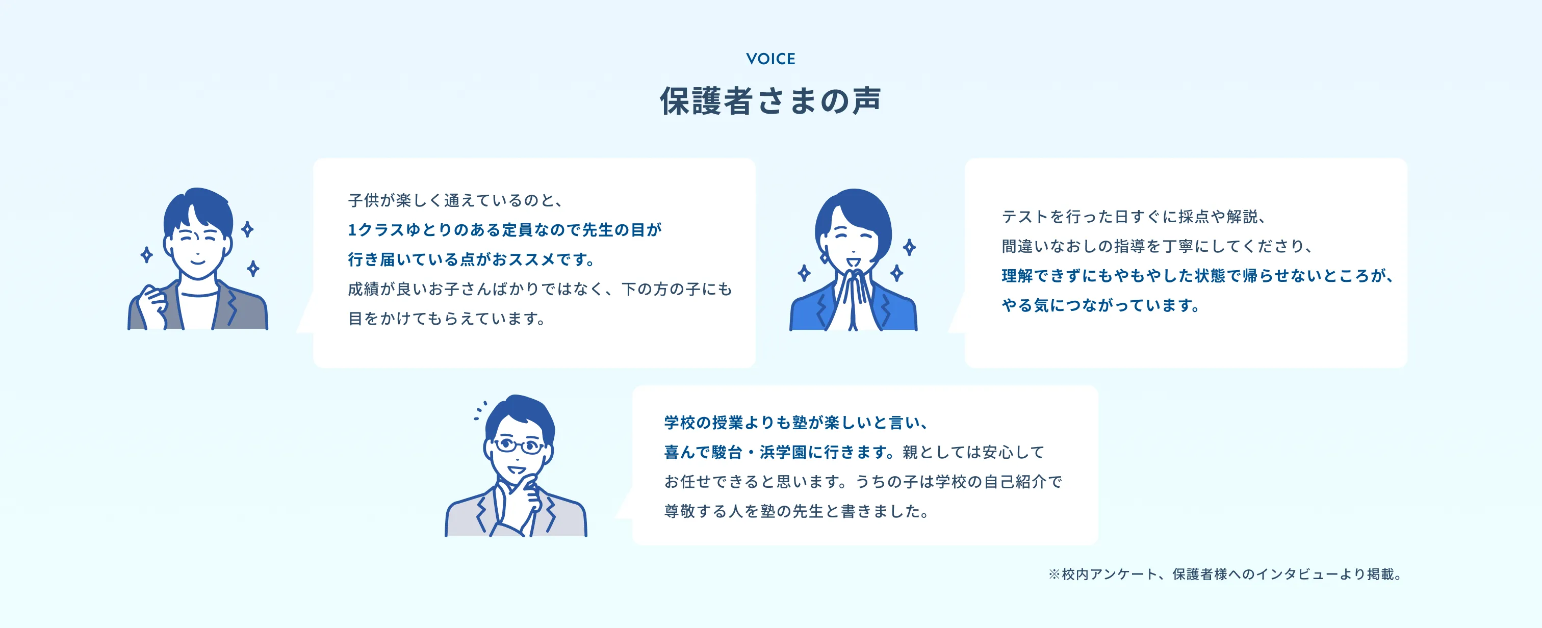 保護者さまの声