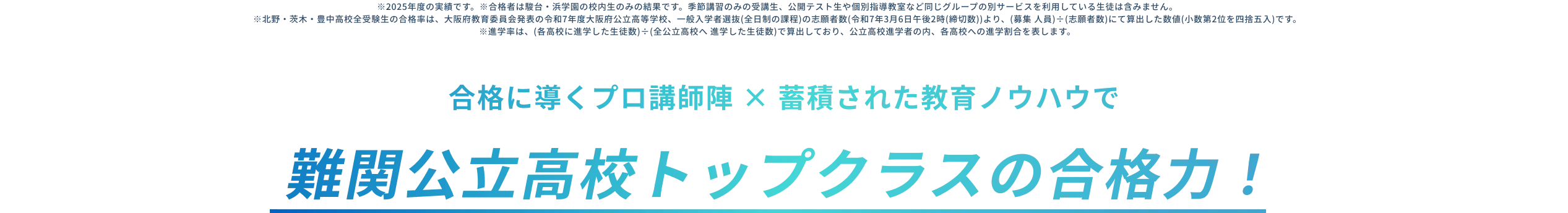 合格に導くプロ講師陣 × 蓄積された教育ノウハウで難関公立高校トップクラスの合格力!