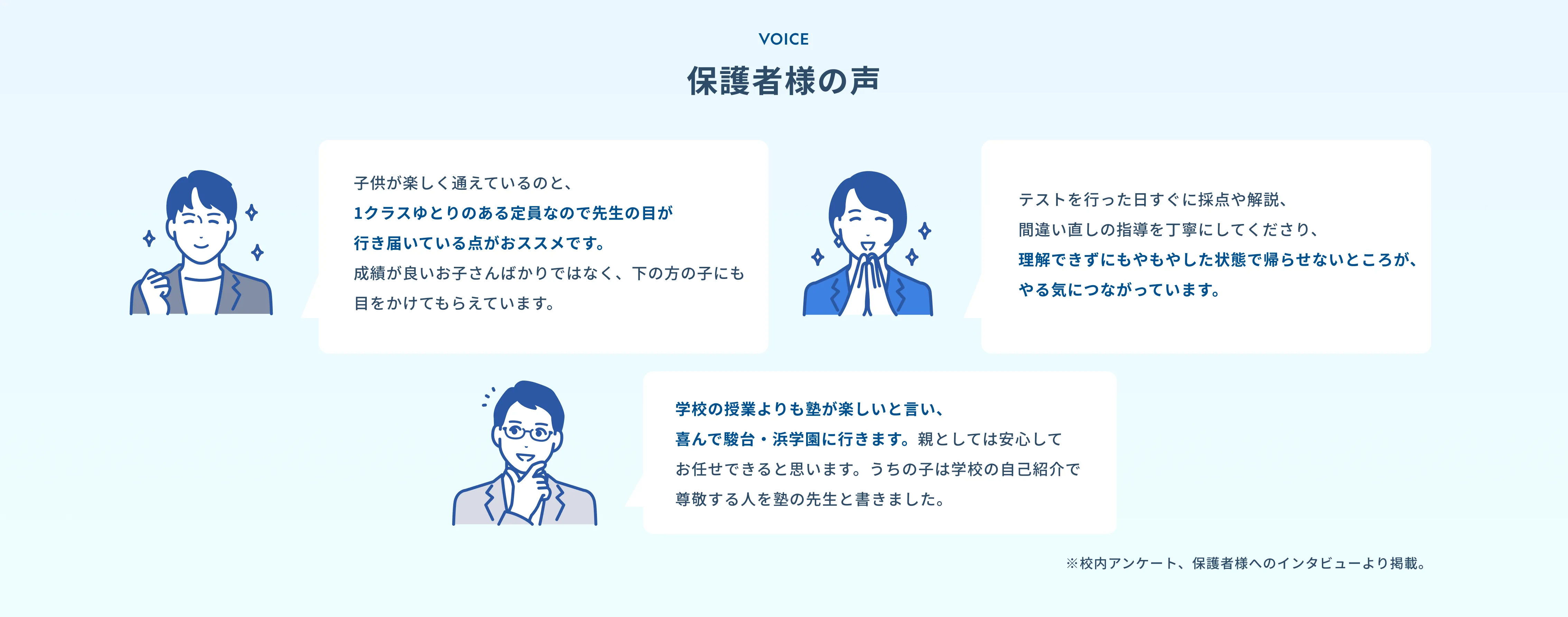 保護者さまの声