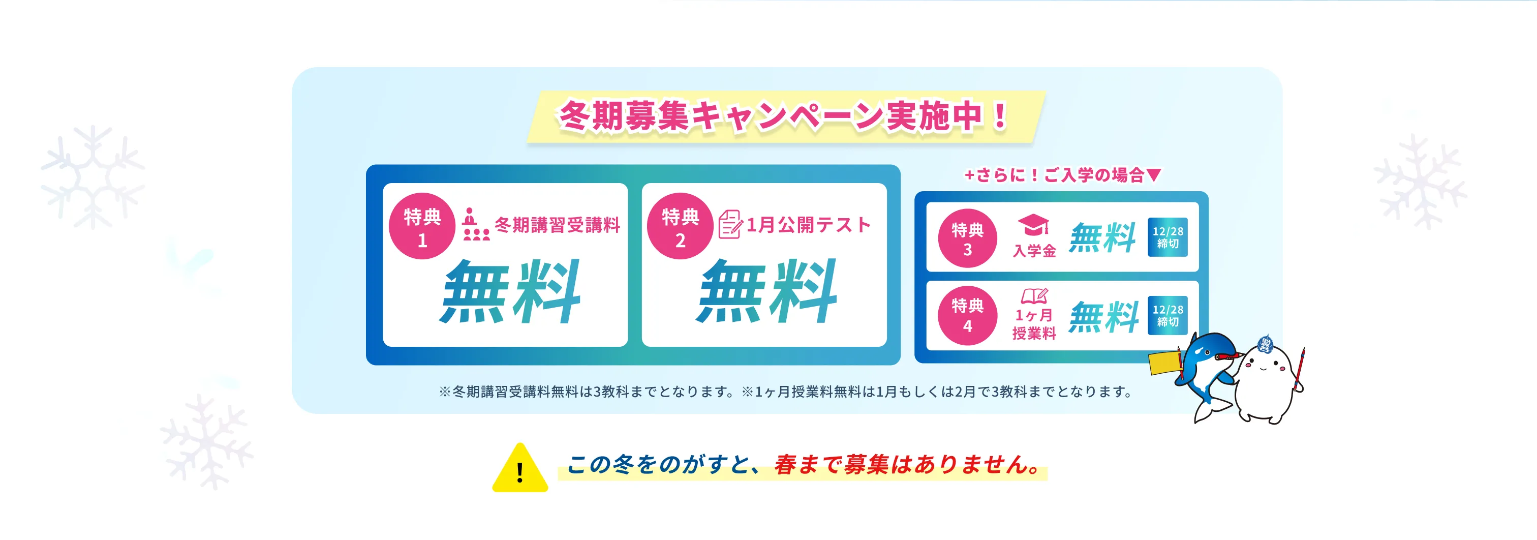 冬期募集 キャンペーン実施中!